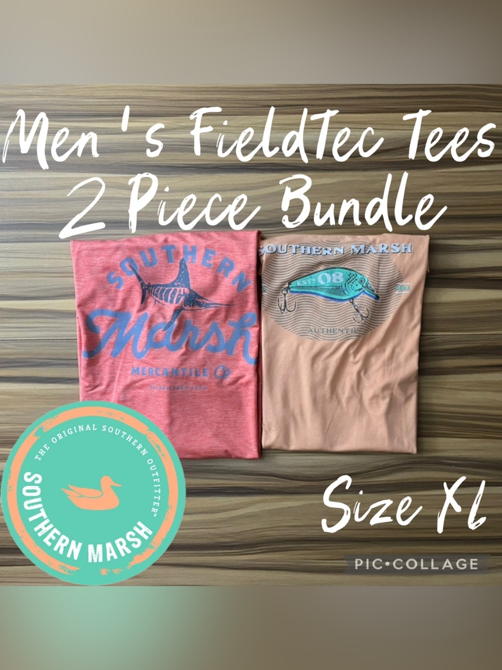 Southern Marsh Men’s Clothes Long Sleeve FieldTec Tees 2 Piece Bundle Size XL